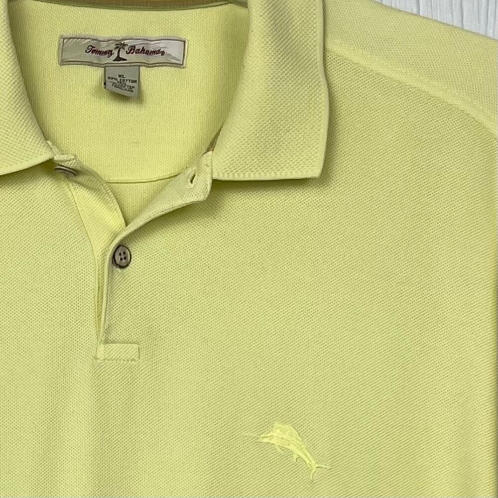 Tommy Bahama Polo Shirt Mens XL Embroidery Logo Yellow Casual Short Sleeve - Picture 2 of 6